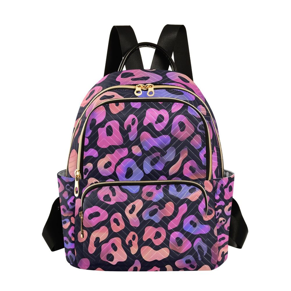3264 Leopard Print Background Small Backpack Purse Travel Bag Lightweight